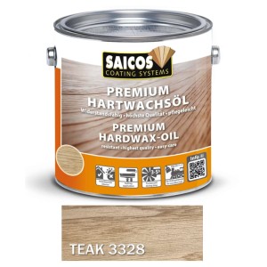 SAICOS 3328 Twardy Wosk Premium Matowy TEAK Transparentny Mat 2,5 litra 1 szt. 